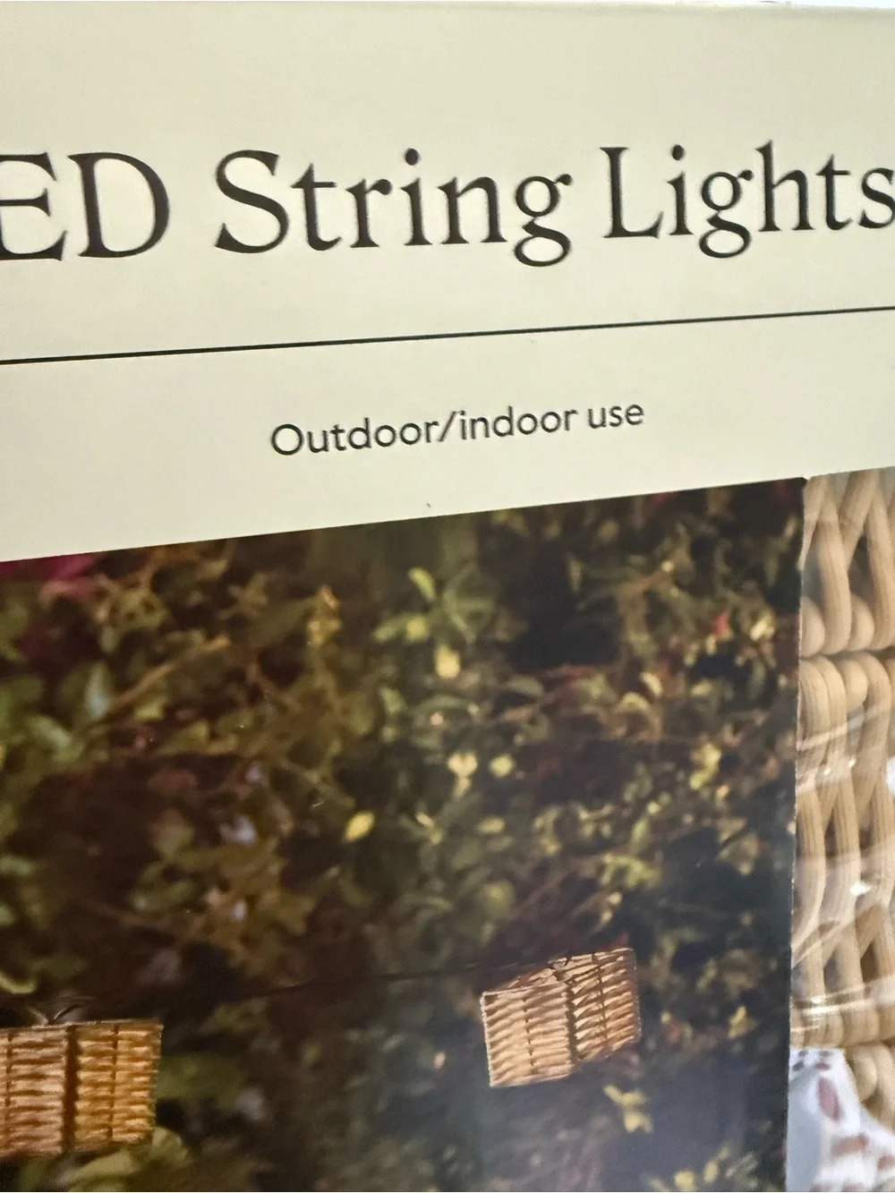 Threshold Rattan Cube String Lights in Warm Tan